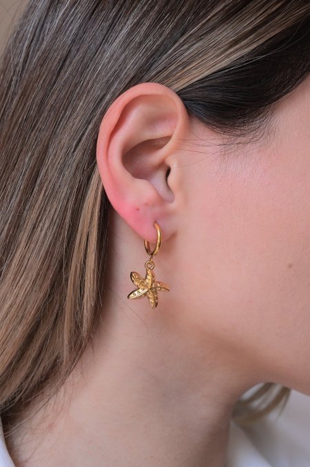 حلق مريم ذهبي مجموعه البحر ( نجمه )