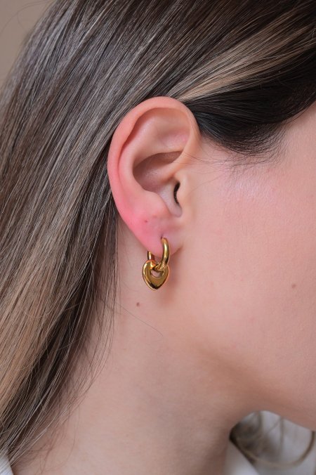 حلق مريم ذهبي دائري مع قلب