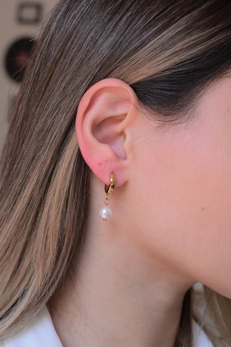 حلق مريم ذهبي دائره مع لولو