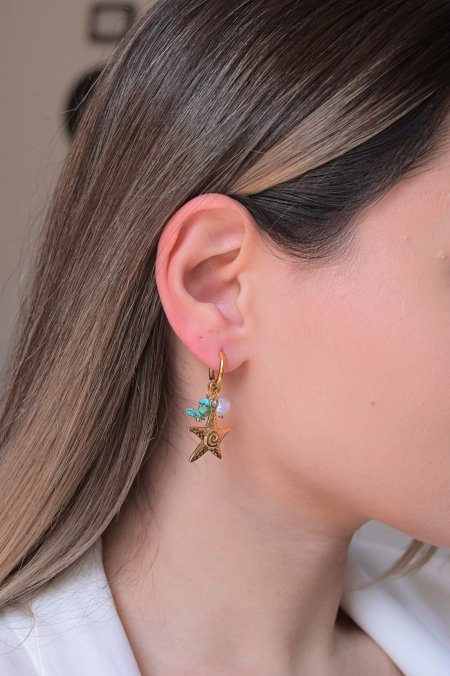 حلق مريم ذهبي نجمه بحر