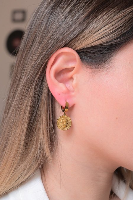 حلق مريم ذهبي ليره