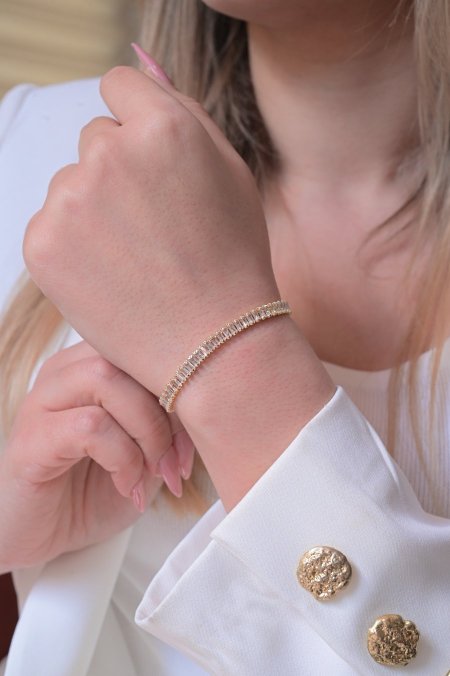 اسواره تنس احجار زركون ذهبي رفيع