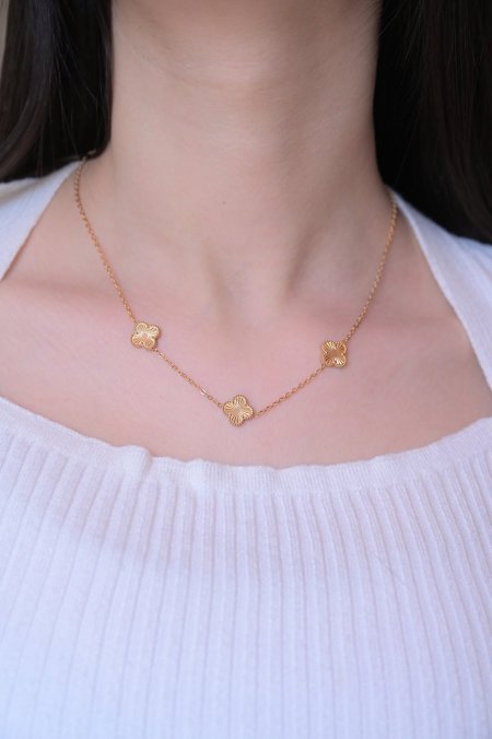 سنسال مريم فان كليف 3 حبات ذهبي