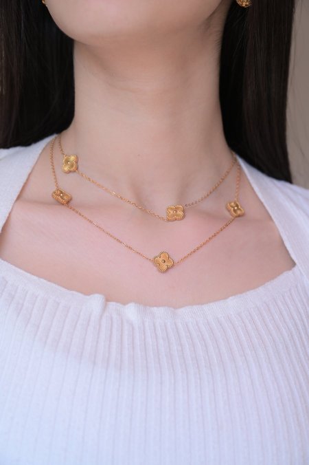 سنسال مريم فان كليف طويل ذهبي