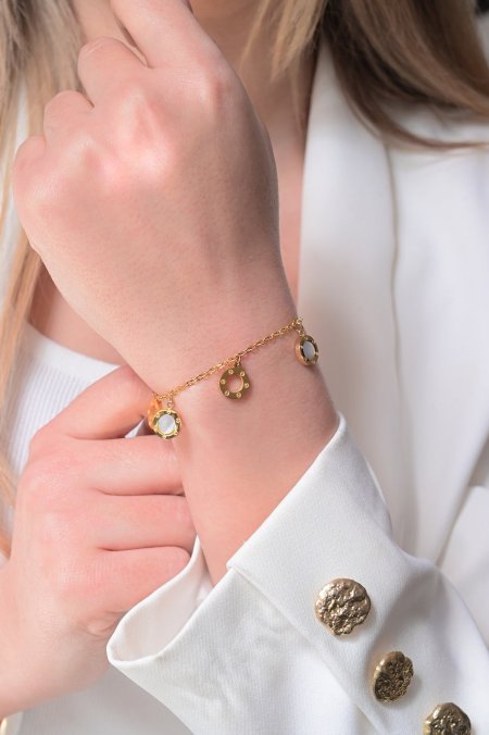 اسوار كارتيير ذهبي مع ابيض