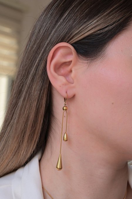 حلق مريم ذهبي طويل