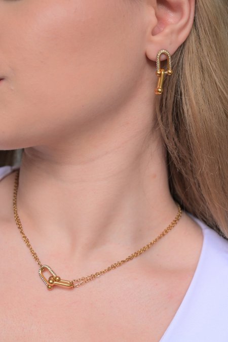 طقم ماركه تيفاني مع زركون 2 قطعه