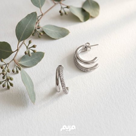 حلق مريم فضي مع زركون