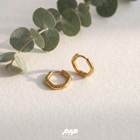 حلق ذهبي شكل خماسي